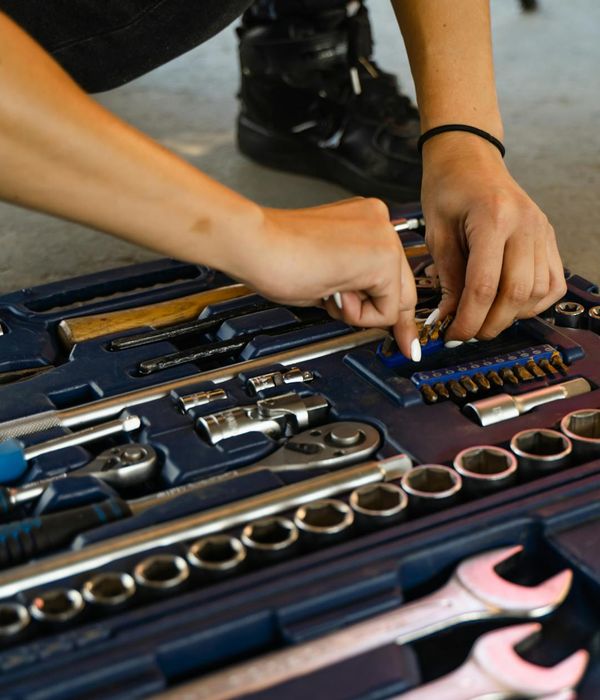 Professional toolbox with organized repair tools